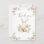 Leuke Bunny Meisjes Verjaardag Bedankkaart (Voorkant)