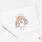 Leuke Bunny Rainbow Het is een Boy Sticker (Envelop)