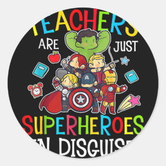 Leuke Byck naar school Leraren zijn superhelden ca Ronde Sticker