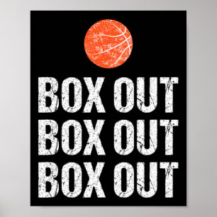 Leuke Bysketbyll Coach Box Out Quote Grunge Graphi Poster