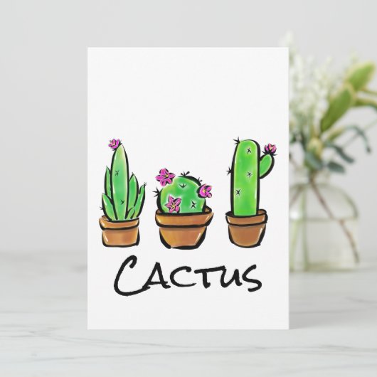 Leuke Cactus cactussen vetplanten Kaart (Staand voorkant)