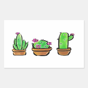 Leuke Cactus cactussen vetplanten Rechthoekige Sticker