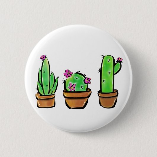 Leuke Cactus cactussen vetplanten Ronde Button 5,7 Cm (Voorkant)