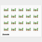 Leuke Cactus cactussen vetplanten Ronde Sticker (Vel)