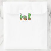 Leuke Cactus cactussen vetplanten Vierkante Sticker (Tas)