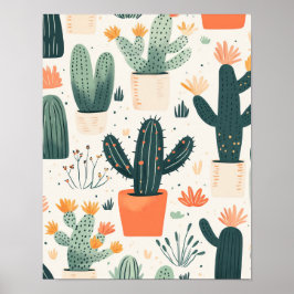 Leuke Cactus Print Poster