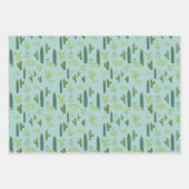 Leuke cactussen in perzik, groen, blauw inpakpapier vel (Voorkant 2)