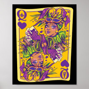 Leuke Cajun Queen of Hearts Mardi Gras Design Poster