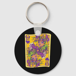 Leuke Cajun Queen of Hearts Mardi Gras Design Sleutelhanger