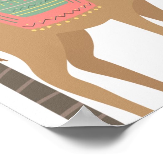 Leuke Camel Desert Baby shower Welkom Poster (Hoek)