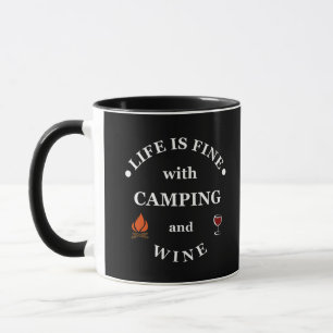 Leuke camping en wijn gezegden mok
