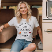 Leuke camping en wijn gezegden t-shirt