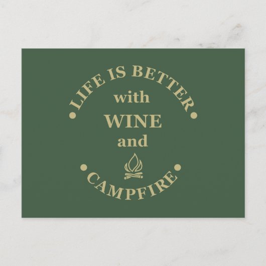 Leuke camping- en wijnuitspraken briefkaart (Voorkant)