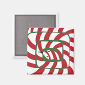 Leuke Candy Cane Rode Gestreepte Abstracte Snake Magneet (Voorkant / Achterkant)
