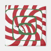 Leuke Candy Cane Rode Gestreepte Abstracte Snake Magneet (Voorkant)