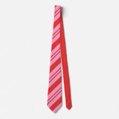 Leuke Candy Cane Stripe Rood Roze Kerstvakantie Stropdas (Voorkant)