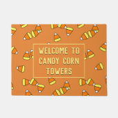 Leuke Candy Corn Pattern Halloween Welkom Deurmat (Voorkant)