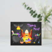 Leuke Candy Corn Spooky Treats Halloween Dank u Briefkaart (Staand voorkant)