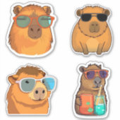Leuke capybara sticker pack (Voorkant)