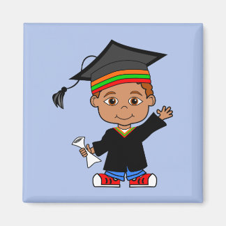 Leuke Cartoon Afro-Amerikaanse Afstuderen magneet