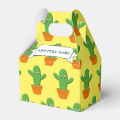 Leuke Cartoon Cactus Patroon Aangepaste naam Bedankdoosjes (Voorkant Zijde)
