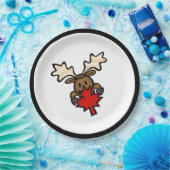 Leuke Cartoon Canadese Moose Papieren Bordje (Feest)