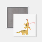 Leuke Cartoon Gapen Thylacine Magnet Magneet (Voorkant / Achterkant)