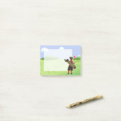 Leuke cartoon Golfer op golfbaan Post-it® Notes (Op bureau)