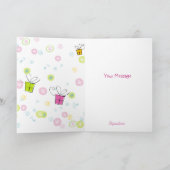 Leuke Cartoon Happy Birthday-aangepaste foto Kaart (Binnen)