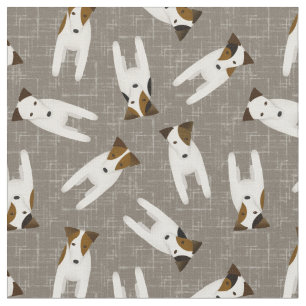 Leuke cartoon JRT Jack Russell honden patroontje g Stof