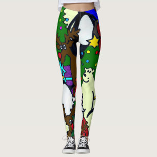 Leuke Cartoon Kerst Dieren Dames Leggings