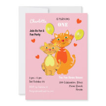 Leuke Cartoon Kitty Cats Schattig verjaardagsfeest
