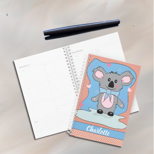 Leuke Cartoon Koala Kind Planner met Naam