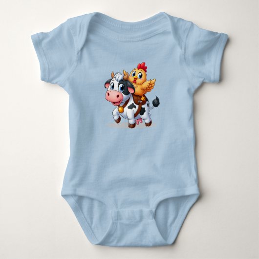 Leuke cartoon koe/kip romper (Voorkant)