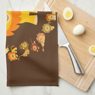 Leuke Cartoon Leeuw Mandala keukenhanddoek