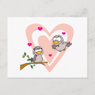 Leuke cartoon Liefde Vogels Briefkaart