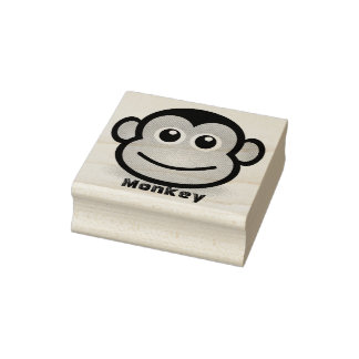Leuke Cartoon Monkey Gezicht Rubberstempel