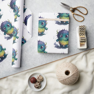 Leuke Cartoon Monster Design Cadeaupapier
