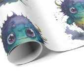 Leuke Cartoon Monster Design Cadeaupapier (Rol Hoek)