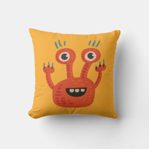 Leuke Cartoon Monster Oranje Kinder Kussen