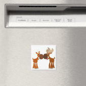 Leuke Cartoon Moose Paar in Love Magnet Magneet (Insitu (Vaatwasser))