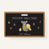 Leuke Cartoon Mouse Hall Pass Badge (Voorkant)