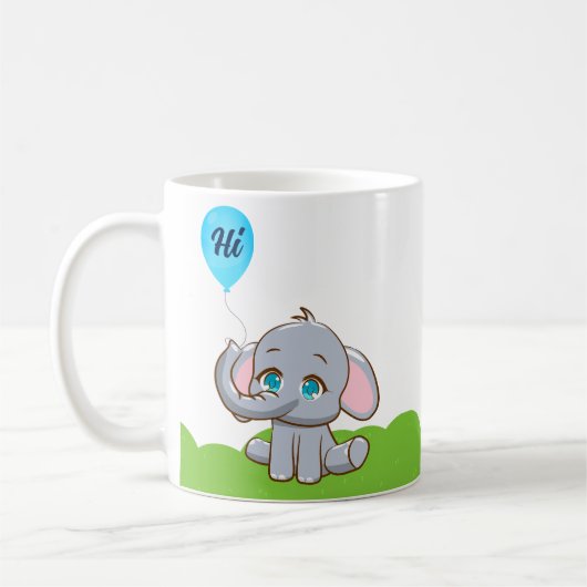 Leuke cartoon olifant koffie Mok (Links)