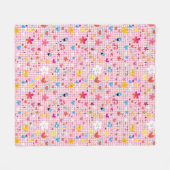 leuke cartoon roze fleece deken (Voorkant (Horizontaal))