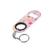 leuke cartoon roze sleutelhanger flessenopener (Achterkant Gekanteld)