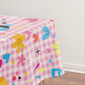 leuke cartoon roze tafelkleed (Voorbeeld)