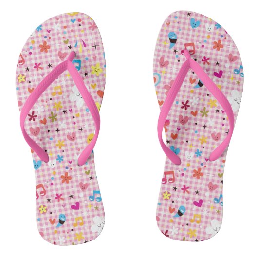 leuke cartoon roze teenslippers (Voetbed)