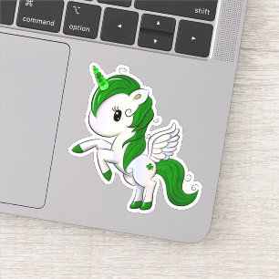 Leuke Cartoon St. Patrick's Day Eenhoorn Pegasus Sticker