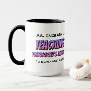 Leuke Cartoon stijl Gepersonaliseerde Engels Teach Mok