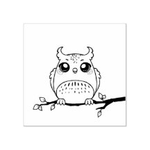 Leuke Cartoon Uil Rubber Art Stamp voor Kinderen